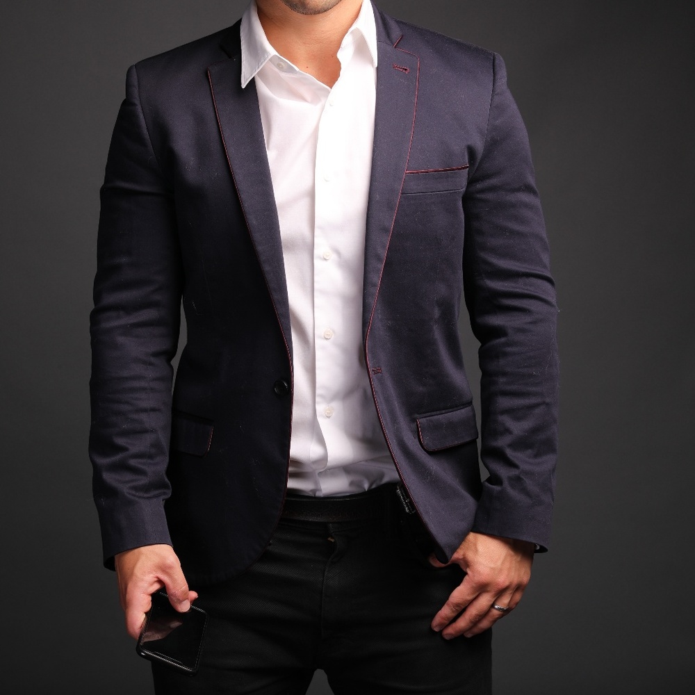 Top Man Men Blazer Dark Navy size US 36